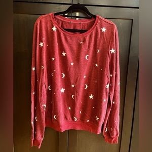 Nordstrom star and moon sweatshirt. Red. Women’s Medium. Gently worn. Smoke free
